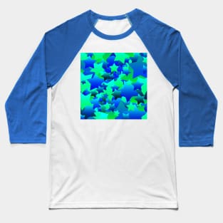 Bubble Stars Blue Baseball T-Shirt